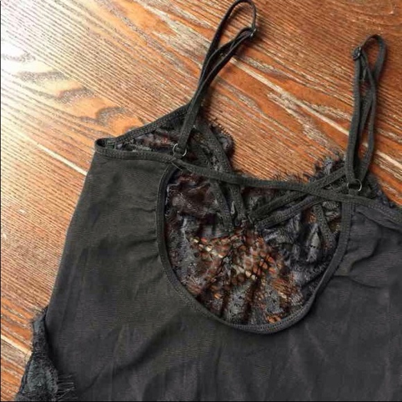 Black Lace & mesh one-piece Bodysuit - Picture 8 of 8